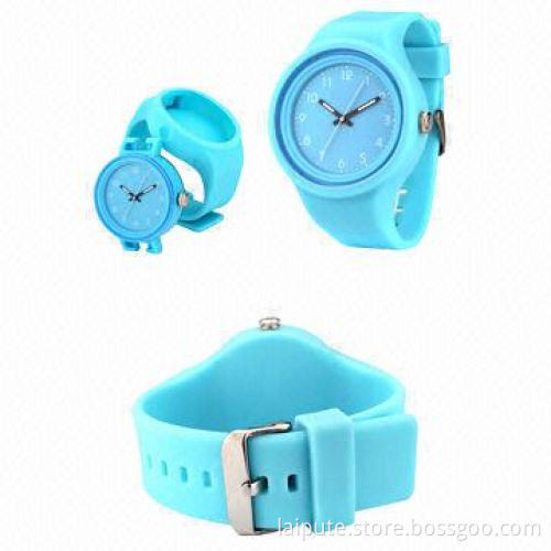 Colorful Plastic Silicone Jelly Watch with PU Band and Available in Various Colors